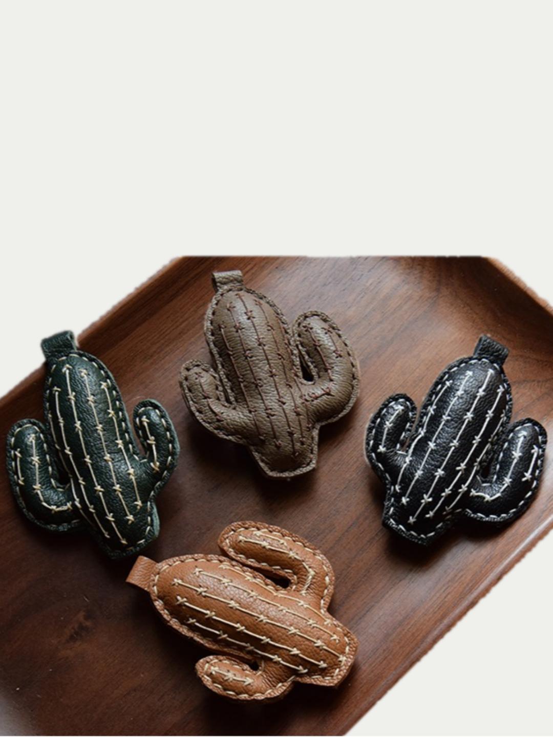 cactus bag charm gift
luxury handmade gift set
French sheepskin handmade keychain