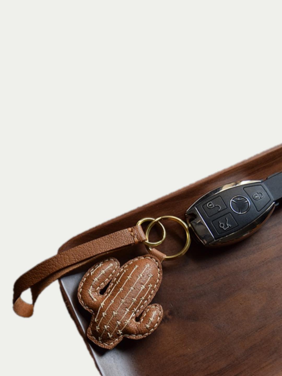 cactus bag charm gift
luxury handmade gift set
French sheepskin handmade keychain