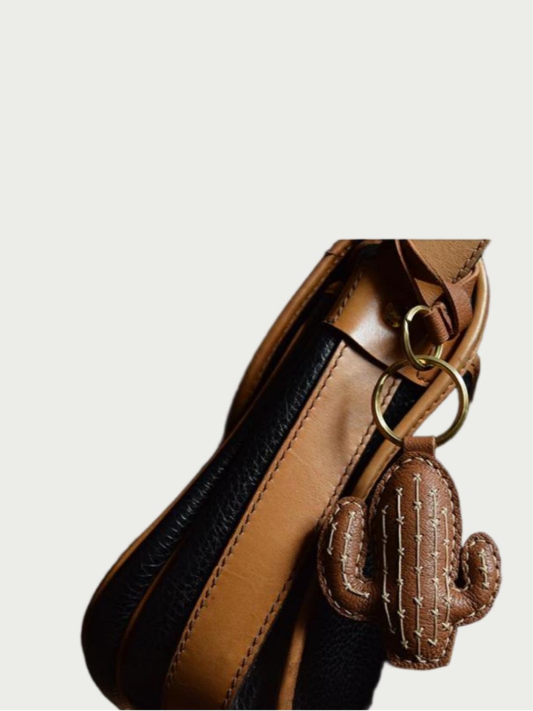 cactus bag charm gift
luxury handmade gift set
French sheepskin handmade keychain