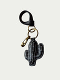 Cactus Charm Handmade French Sheepskin Bag Charm