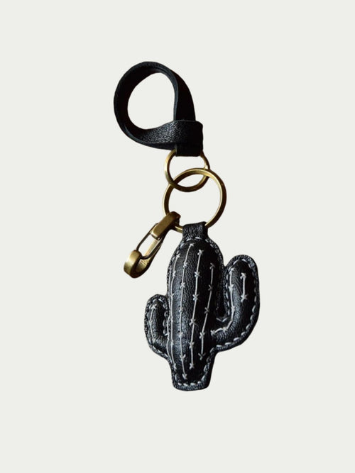 Cactus Charm Handmade French Sheepskin Bag Charm
