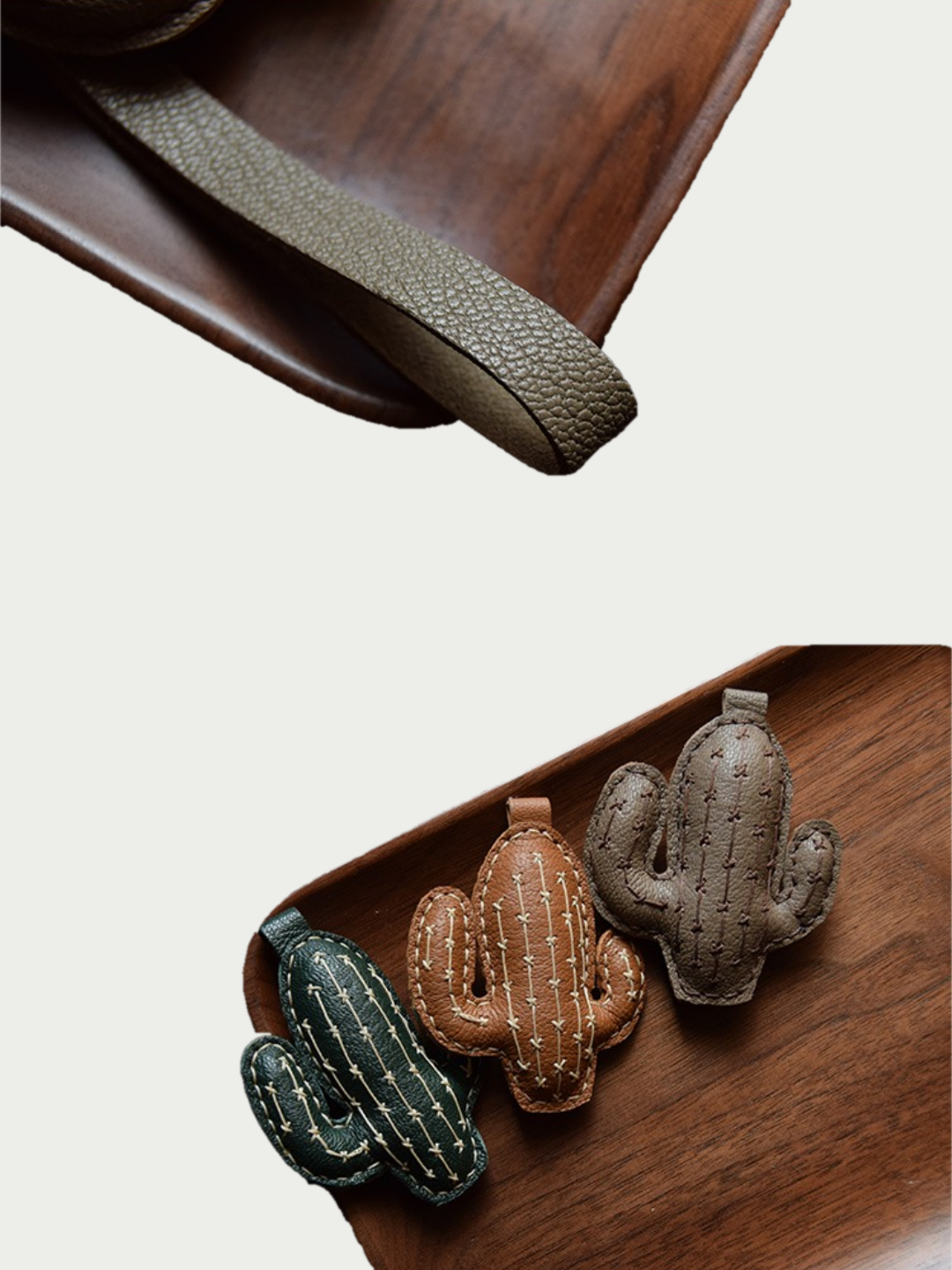 cactus bag charm gift
luxury handmade gift set
French sheepskin handmade keychain