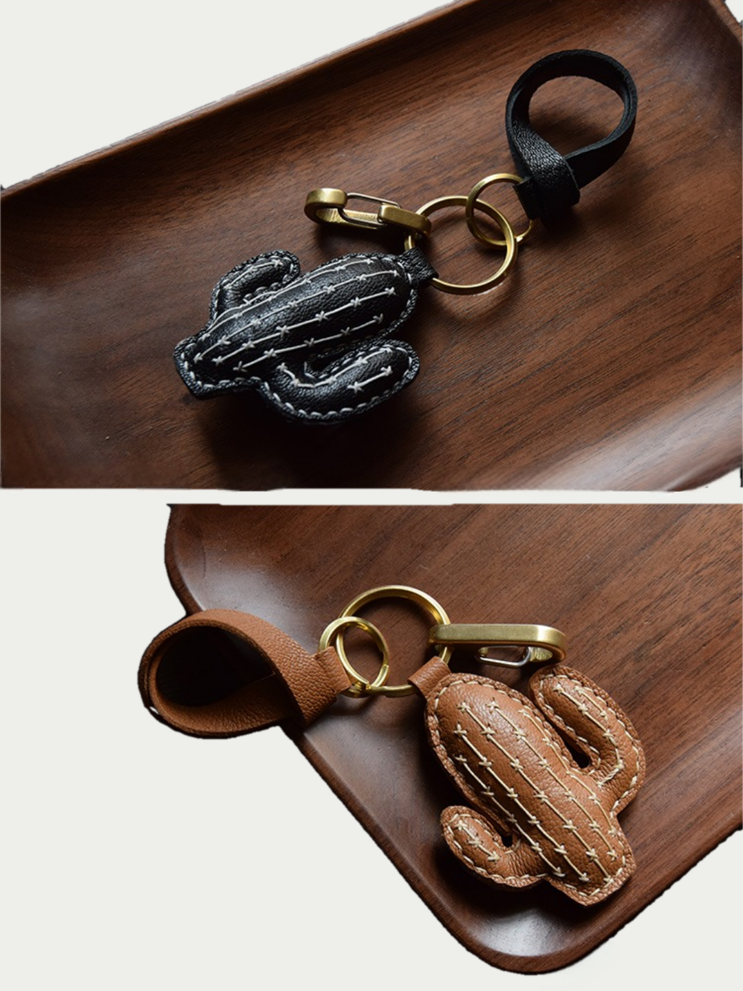 cactus bag charm gift
luxury handmade gift set
French sheepskin handmade keychain