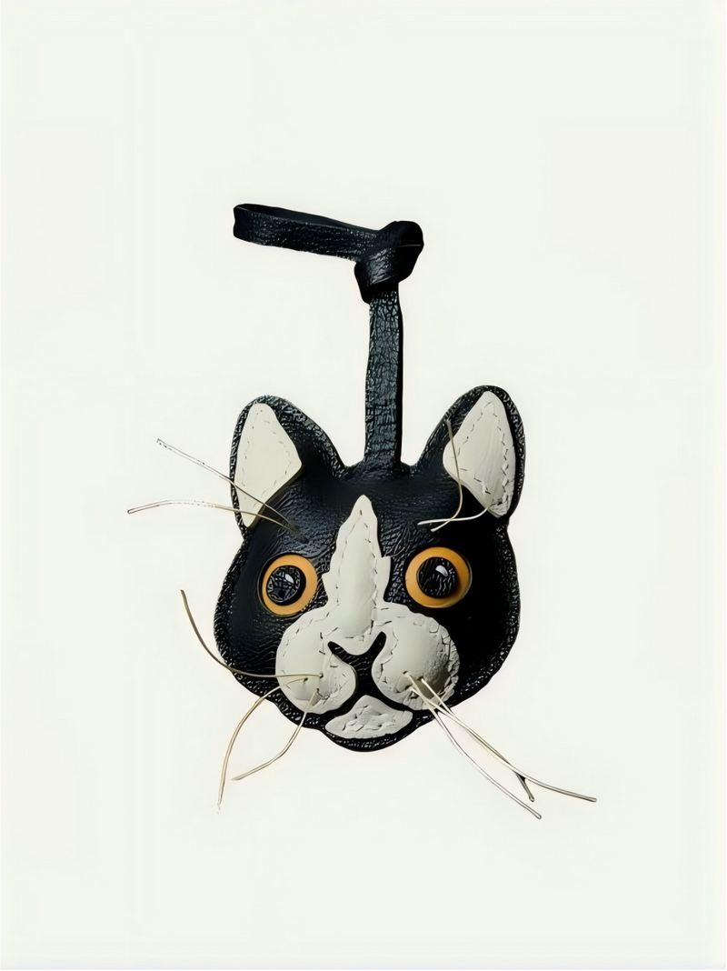 cat  bag charm gift
luxury handmade gift set
French sheepskin handmade keychain