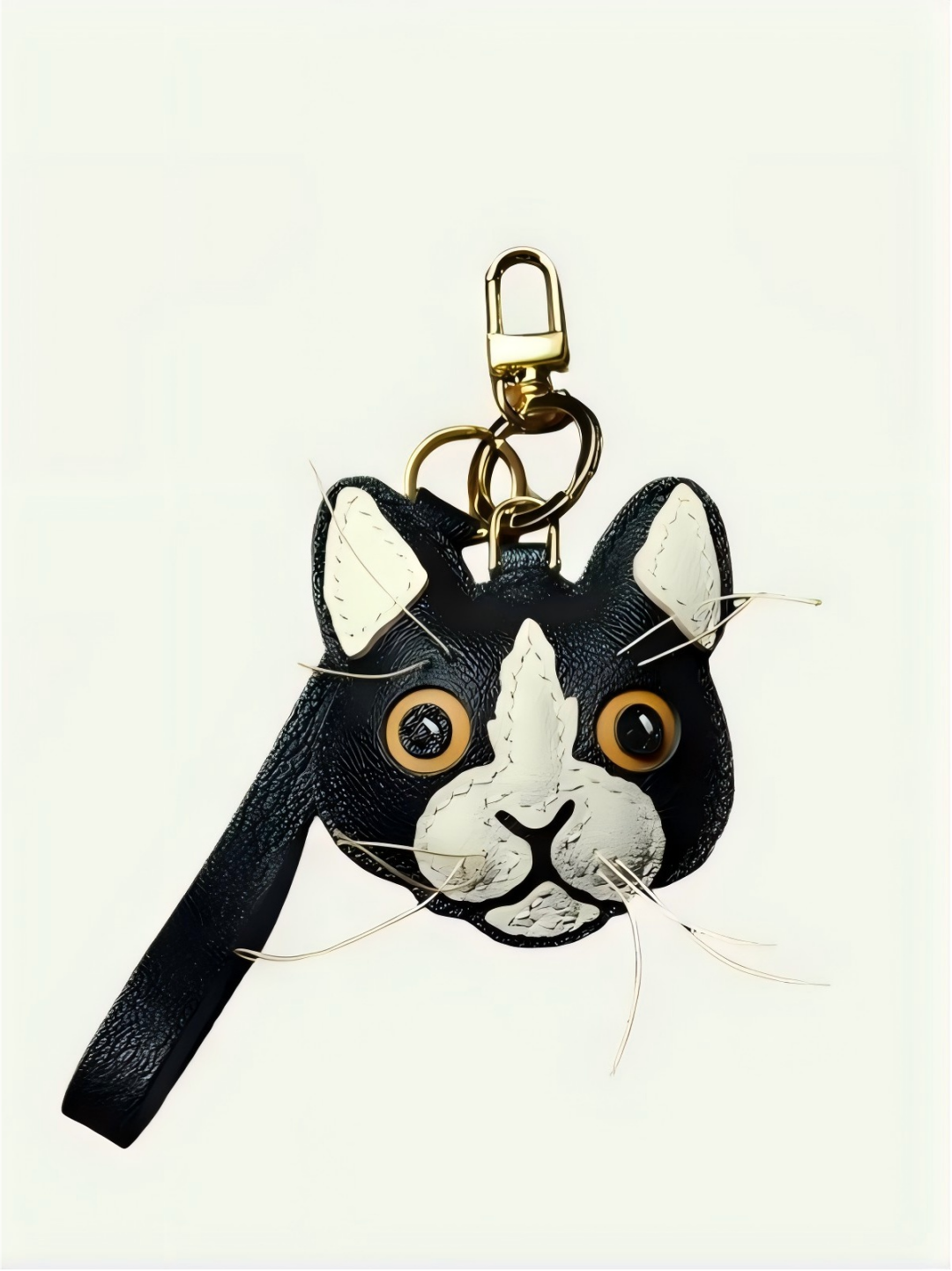 cat  bag charm gift
luxury handmade gift set
French sheepskin handmade keychain