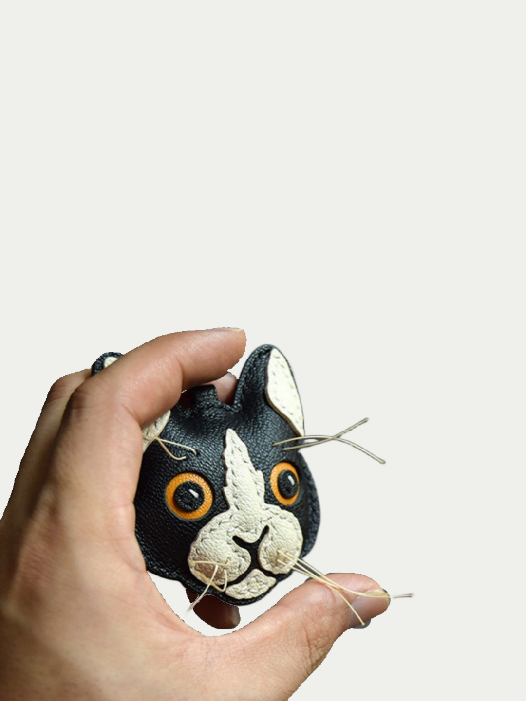 cat  bag charm gift
luxury handmade gift set
French sheepskin handmade keychain