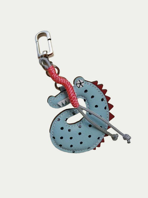 French Sheepskin Crocodile Keychain Charm
