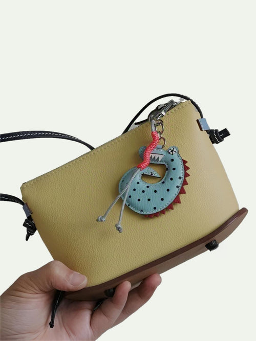 Handmade French Sheepskin Crocodile Bag Charm
