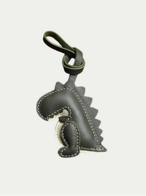 Handmade French Lambskin Dinosaur Bag Charm Rainbow Zoo
