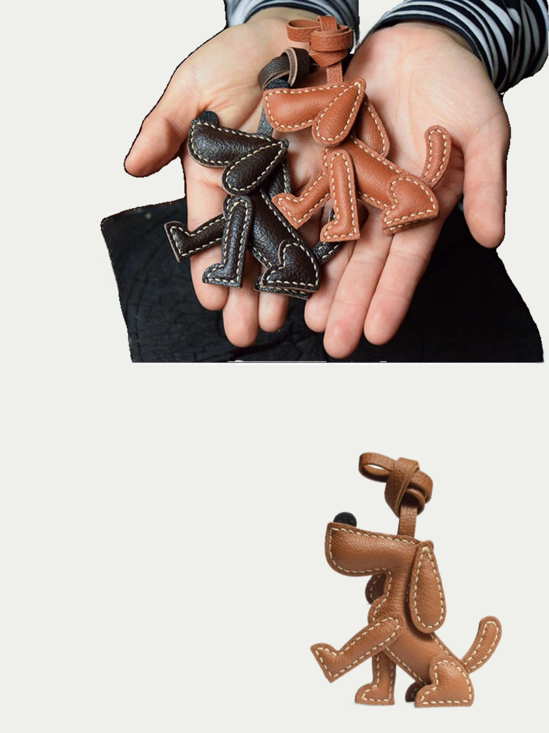 dog  bag charm gift
luxury handmade gift set
French sheepskin handmade keychain