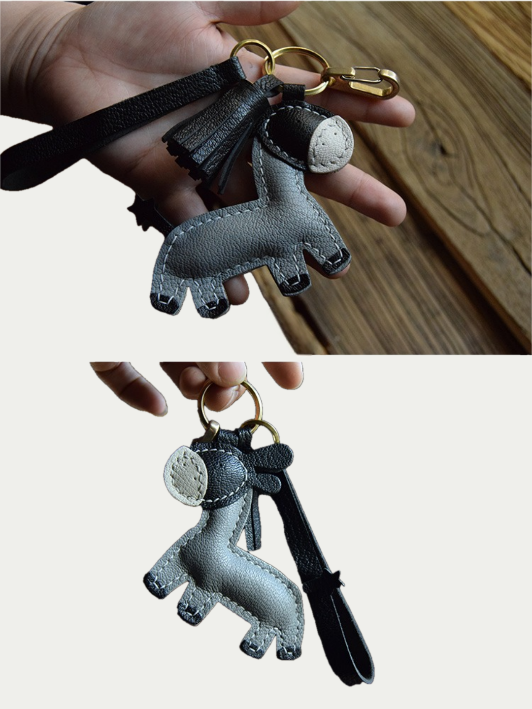 donkey bag charm gift
luxury handmade gift set
French sheepskin handmade keychain