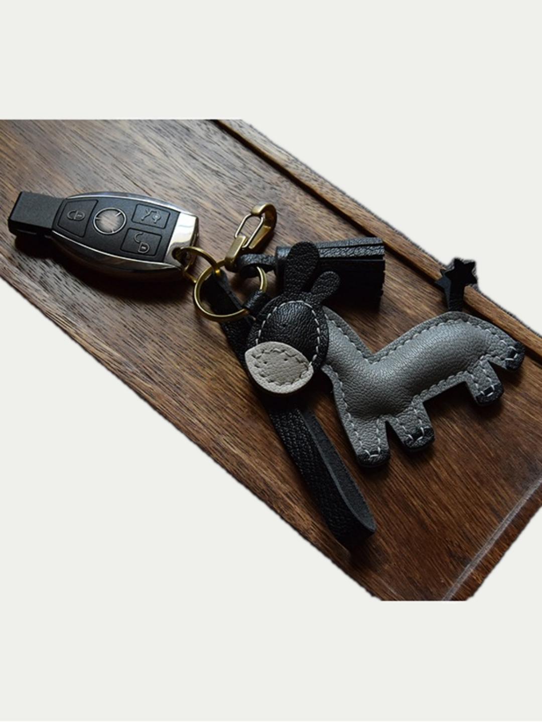 donkey bag charm gift
luxury handmade gift set
French sheepskin handmade keychain