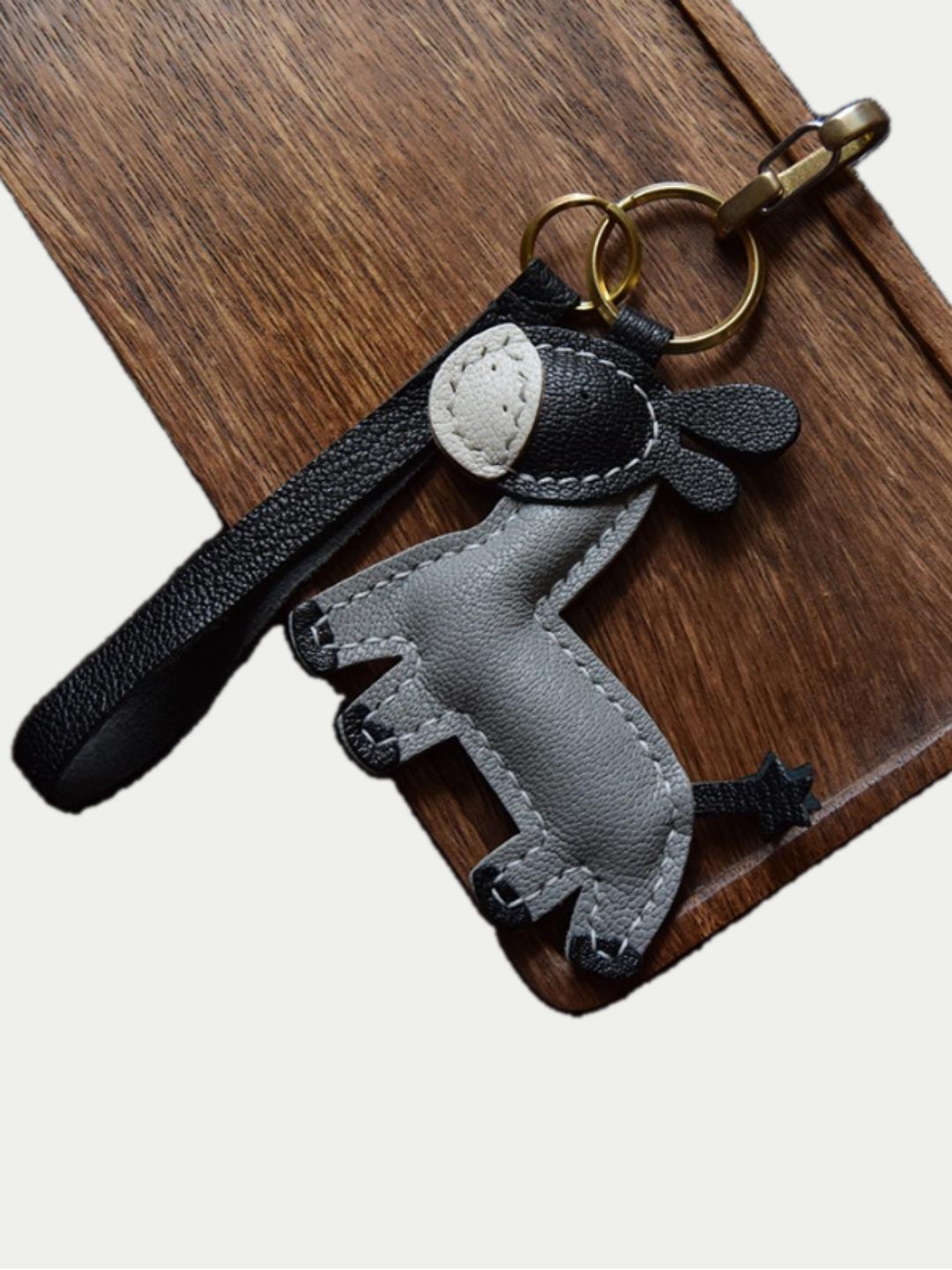 donkey bag charm gift
luxury handmade gift set
French sheepskin handmade keychain