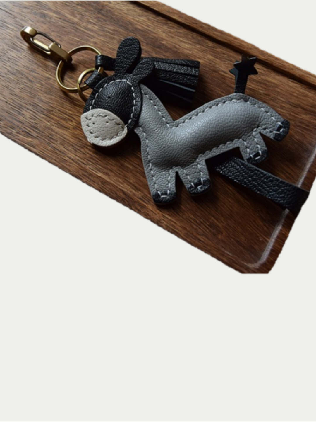 donkey bag charm gift
luxury handmade gift set
French sheepskin handmade keychain