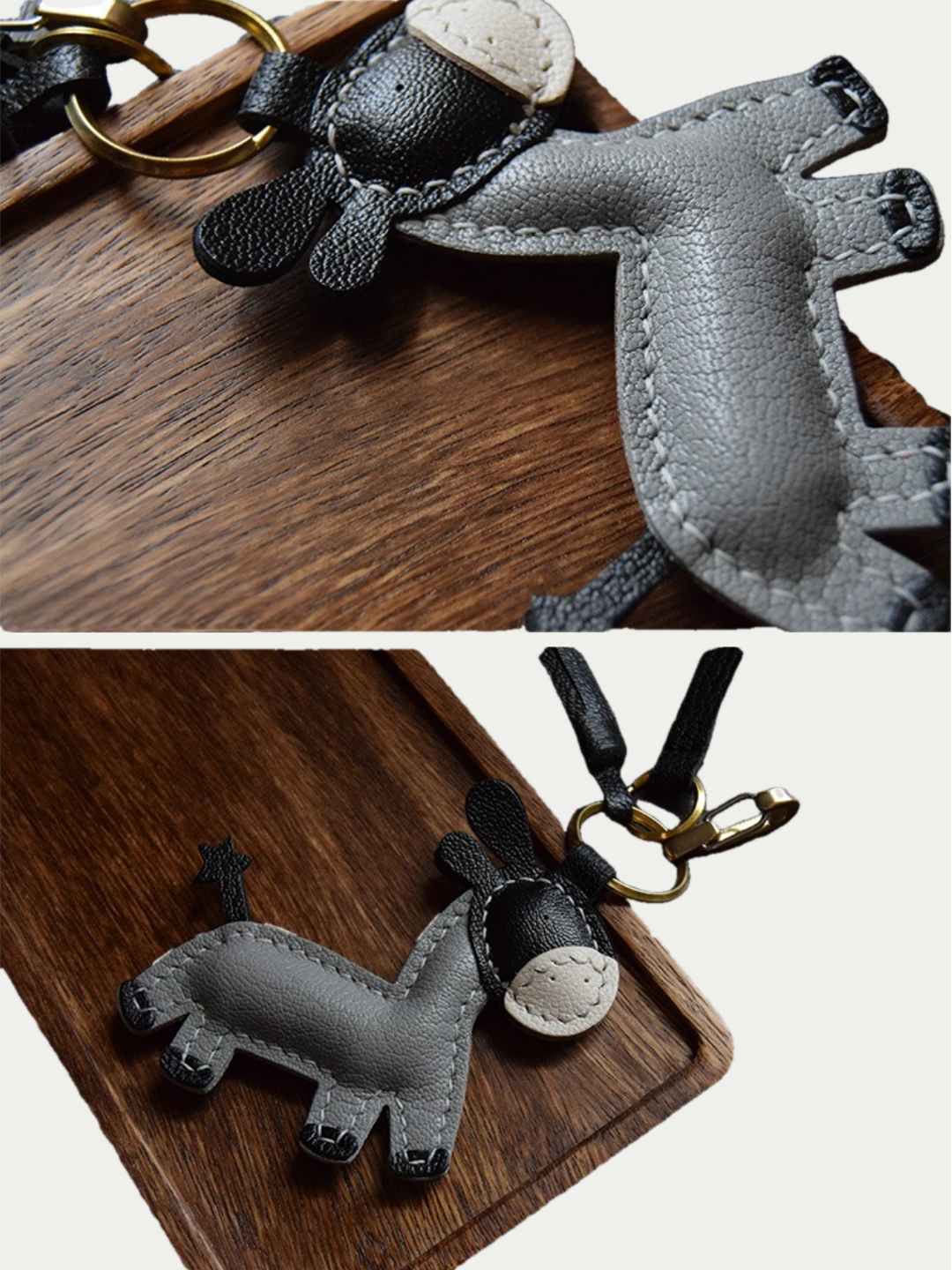 donkey bag charm gift
luxury handmade gift set
French sheepskin handmade keychain