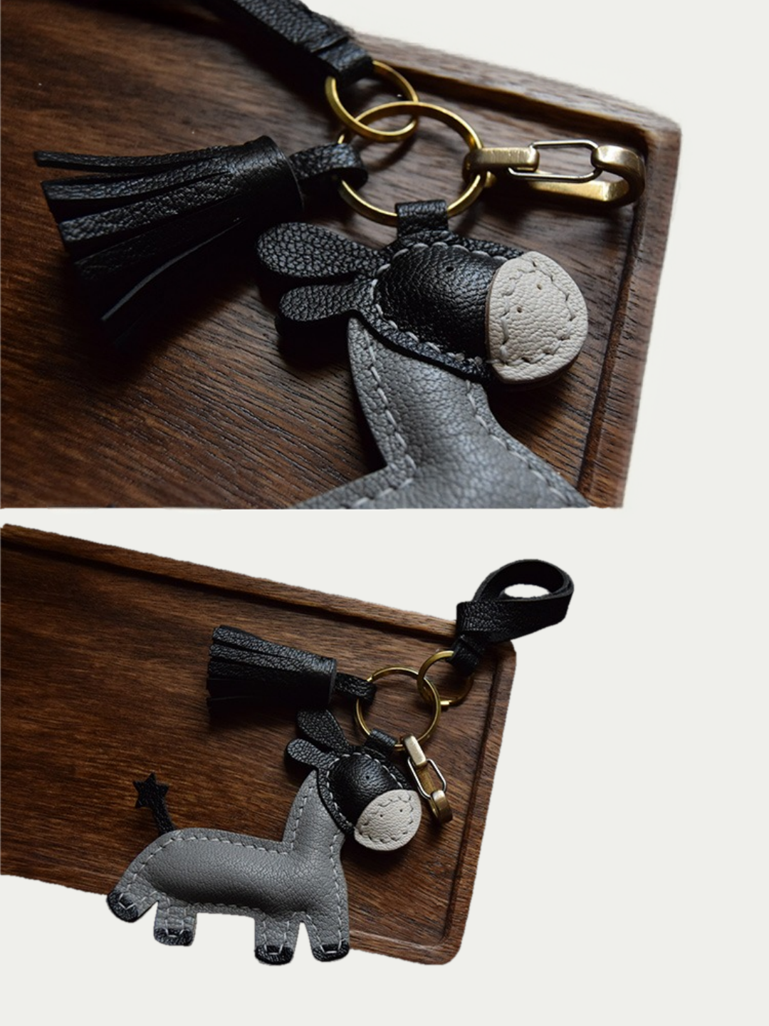 donkey bag charm gift
luxury handmade gift set
French sheepskin handmade keychain