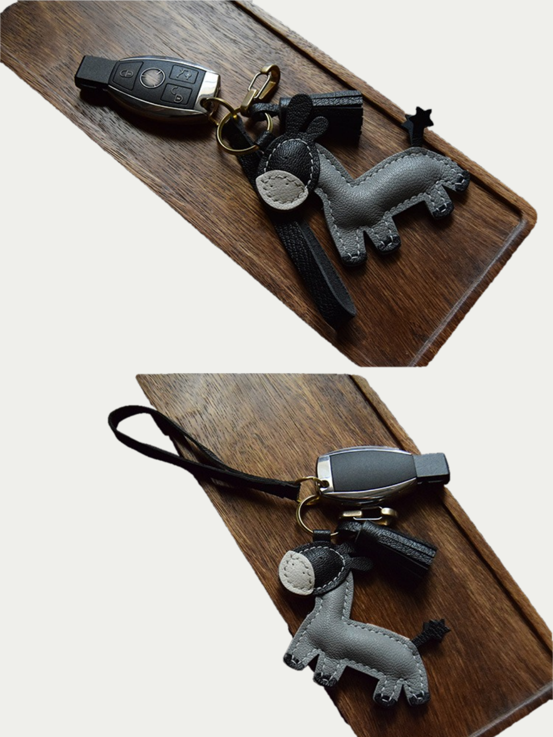 donkey bag charm gift
luxury handmade gift set
French sheepskin handmade keychain