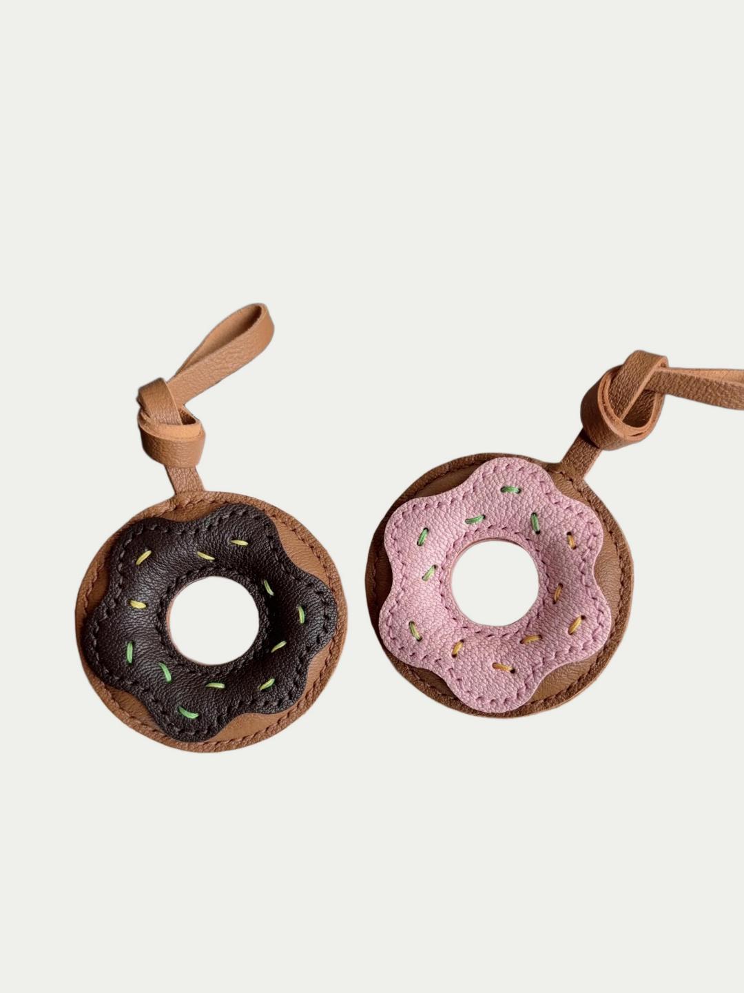 Soft French Lambskin Donut Bag Pendant Handcrafted