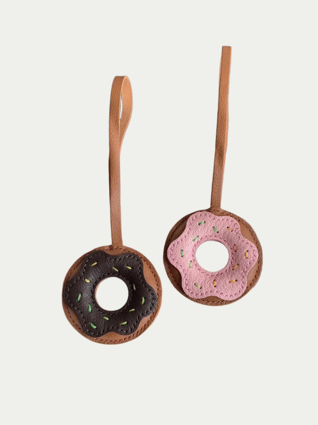 Soft French Lambskin Donut Bag Pendant Handcrafted