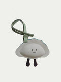 Cute Dumpling Shape Leather Keychain French Sheepskin
