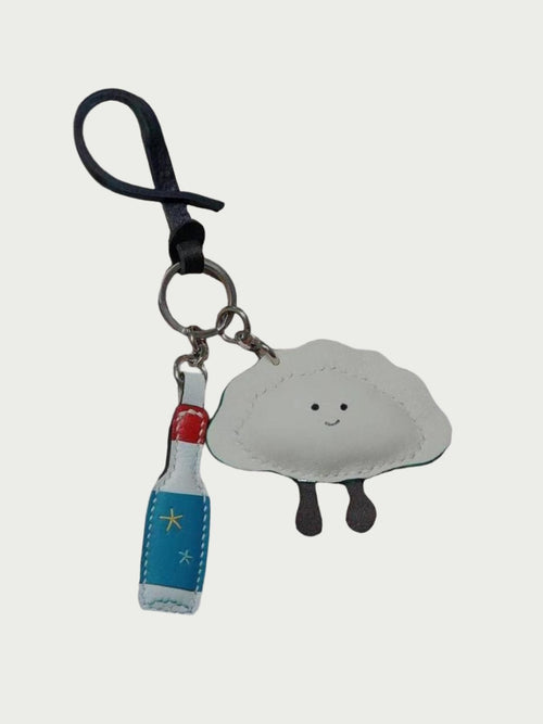 Rainbow Zoo Dumpling Bag Charm Handmade Sheepskin Gift
