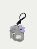 Light Green Elephant Bag Charm Handmade French Sheepskin