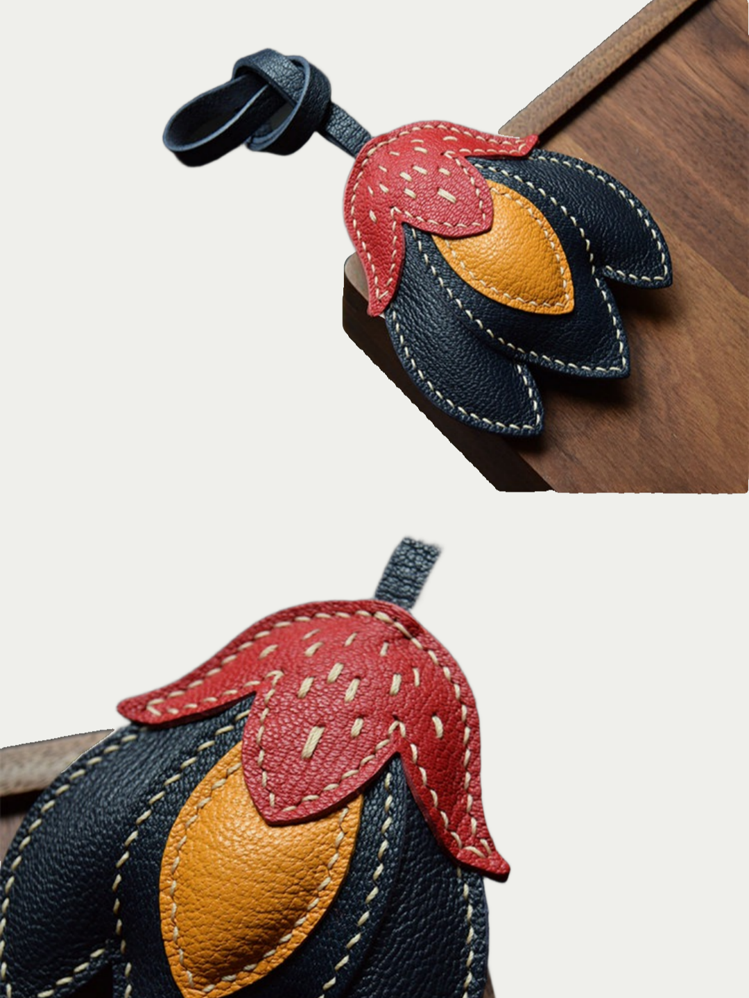 flower  bag charm gift
luxury handmade gift set
French sheepskin handmade keychain