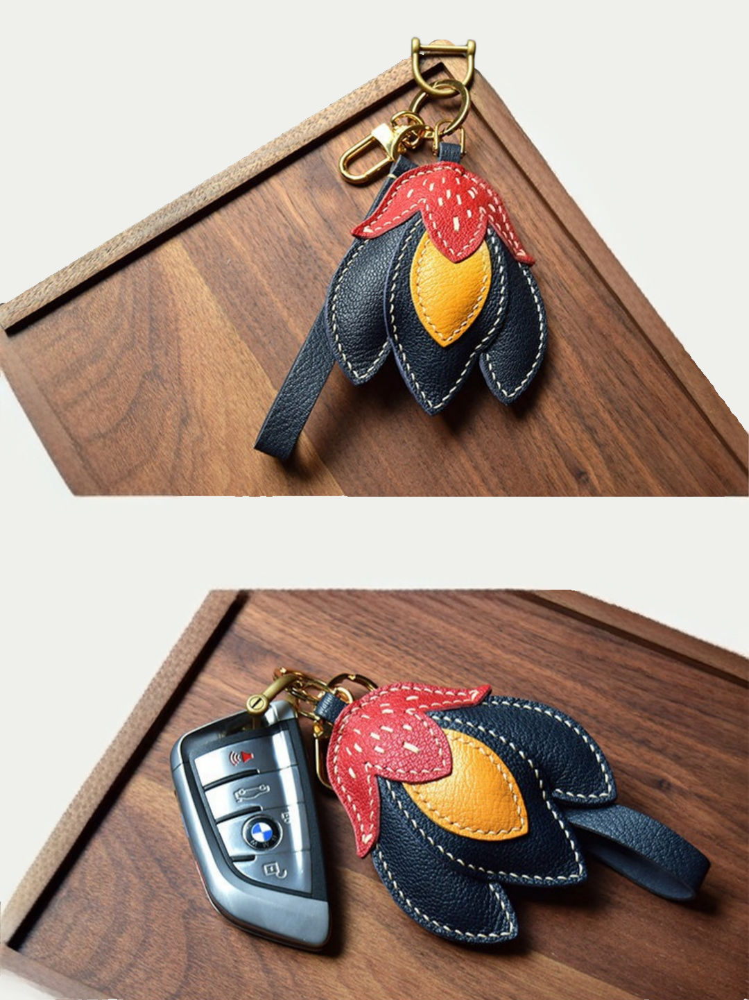 flower  bag charm gift
luxury handmade gift set
French sheepskin handmade keychain