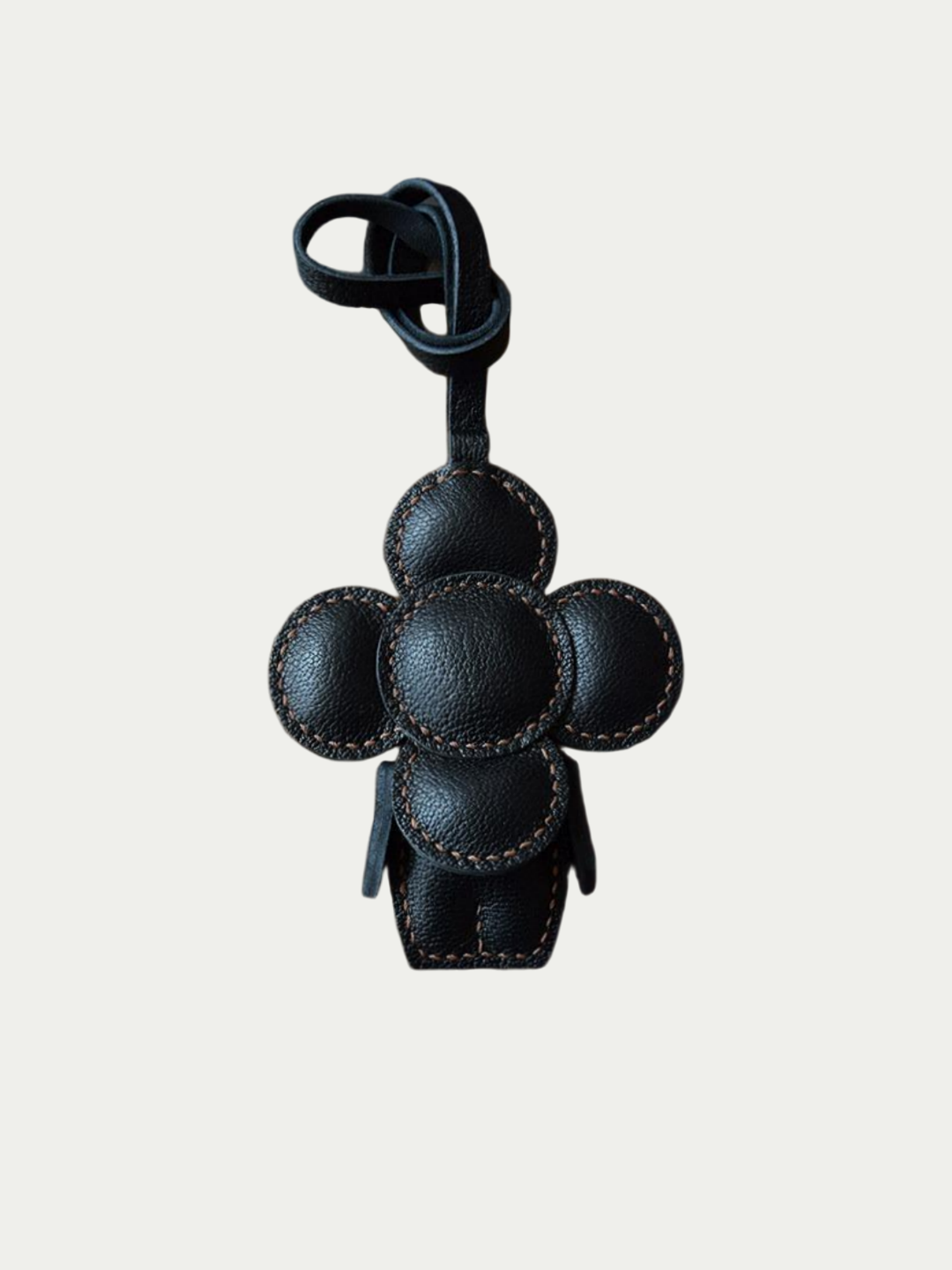 Black Brown Flower Doll Charm - French Lambskin Pendant | Rainbow Zoo