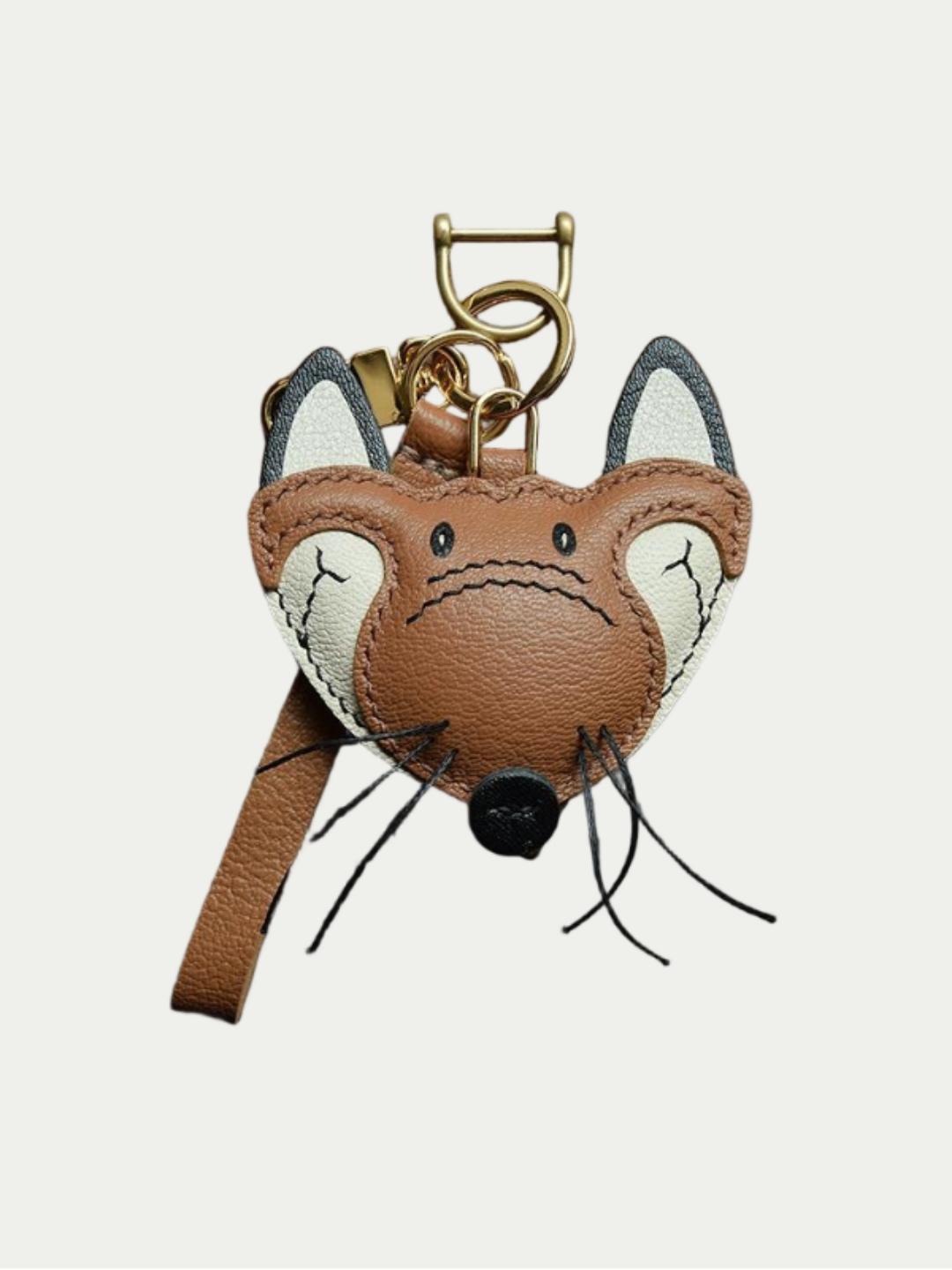 fox bag charm gift
luxury handmade gift set
French sheepskin handmade keychain