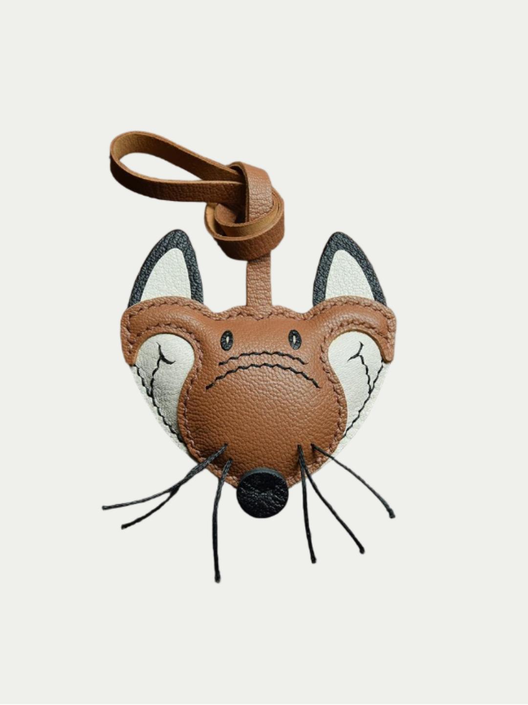 fox bag charm gift
luxury handmade gift set
French sheepskin handmade keychain