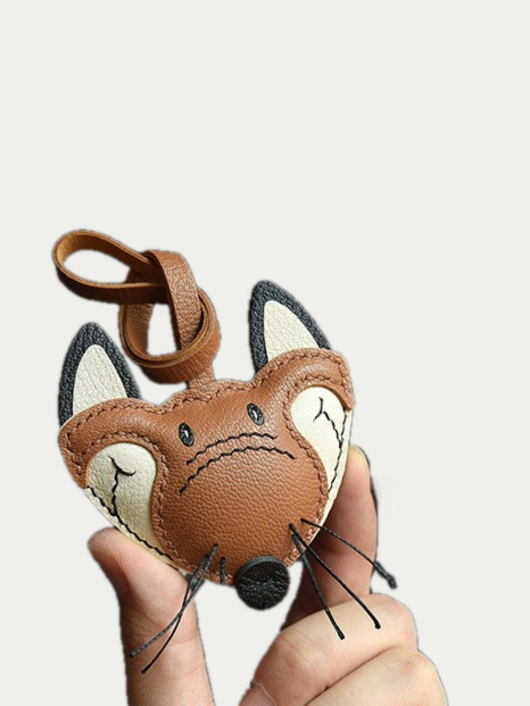 fox bag charm gift
luxury handmade gift set
French sheepskin handmade keychain