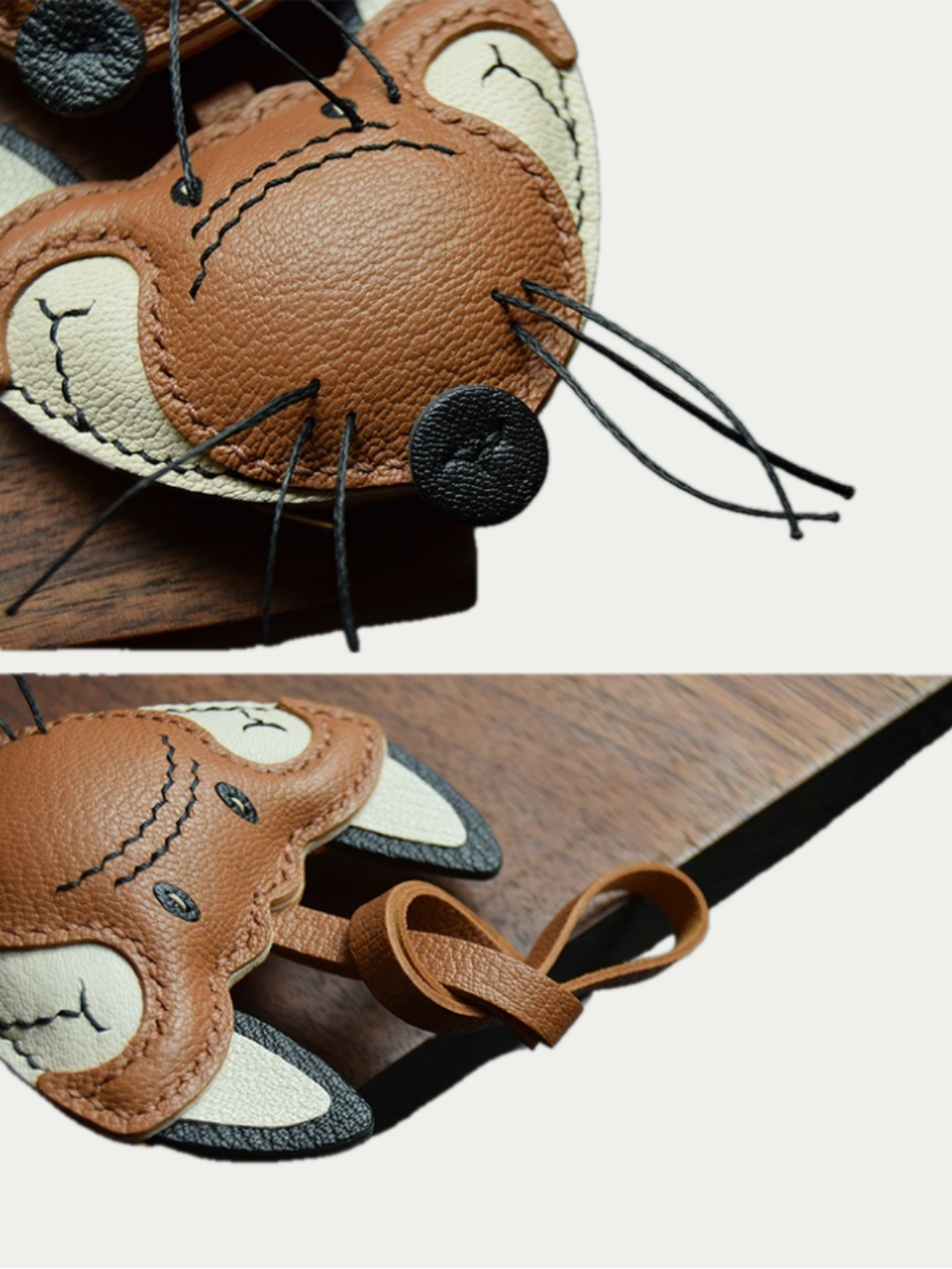 fox bag charm gift
luxury handmade gift set
French sheepskin handmade keychain