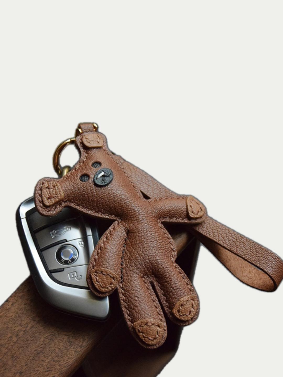 little bear bag charm gift
luxury handmade gift set
French sheepskin handmade keychain