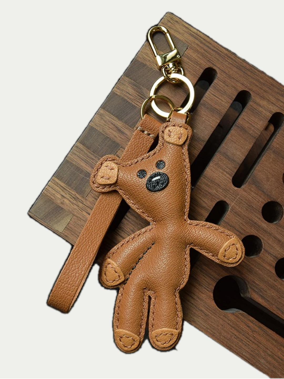 little bear bag charm gift
luxury handmade gift set
French sheepskin handmade keychain