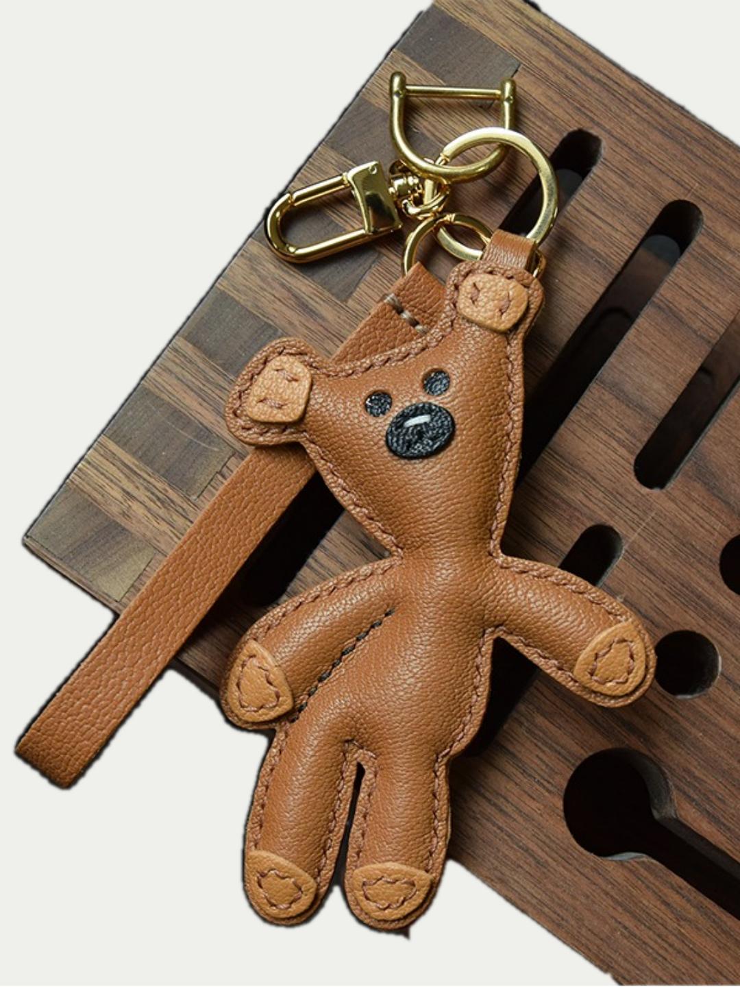 little bear bag charm gift
luxury handmade gift set
French sheepskin handmade keychain