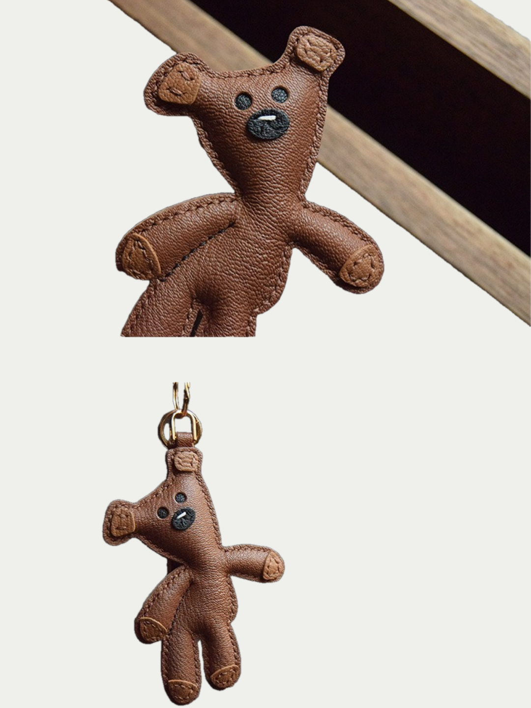 little bear bag charm gift
luxury handmade gift set
French sheepskin handmade keychain