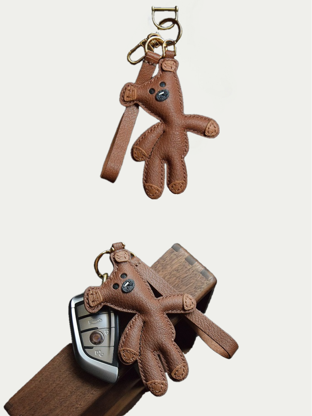 little bear bag charm gift
luxury handmade gift set
French sheepskin handmade keychain