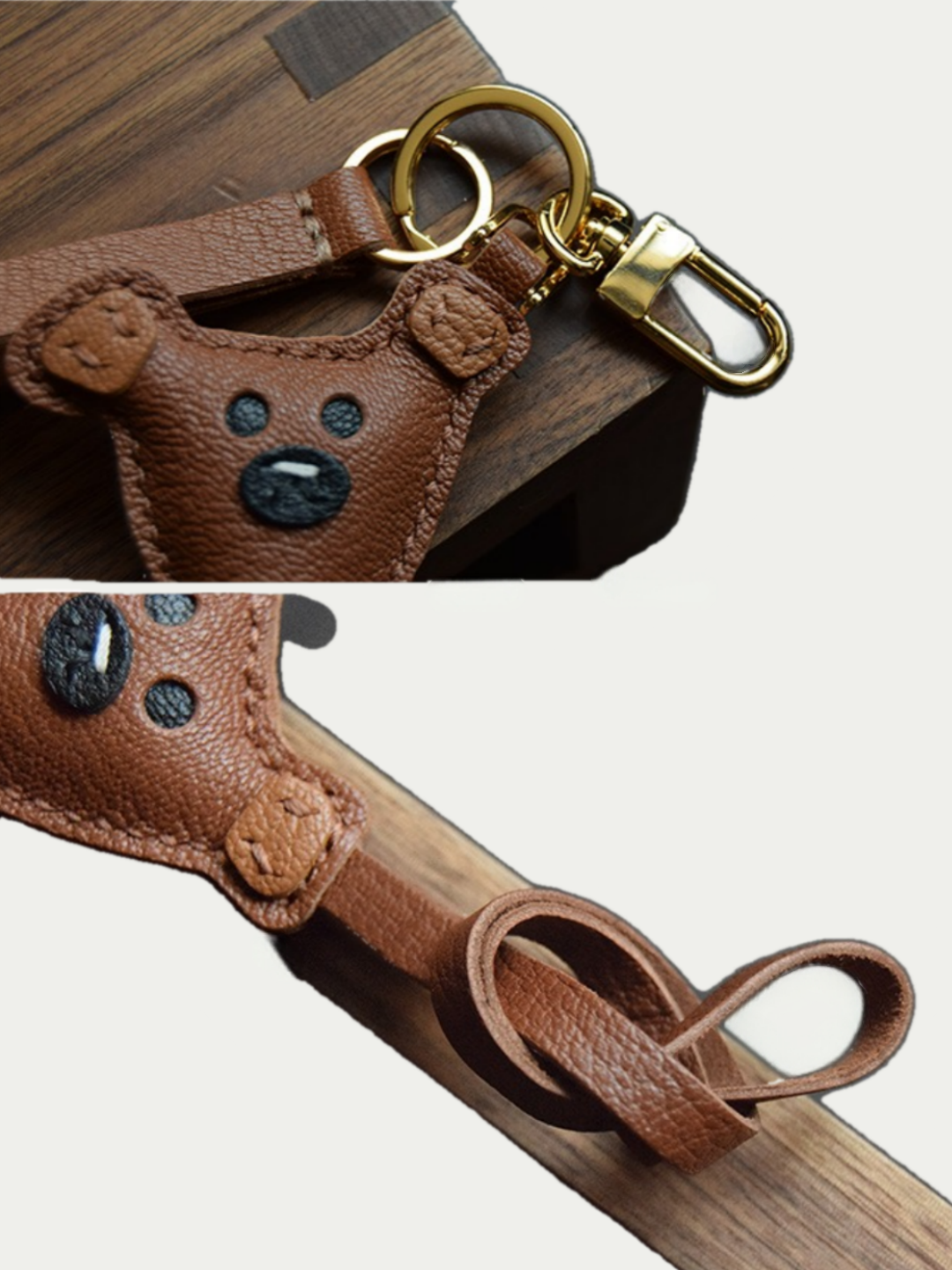 little bear bag charm gift
luxury handmade gift set
French sheepskin handmade keychain