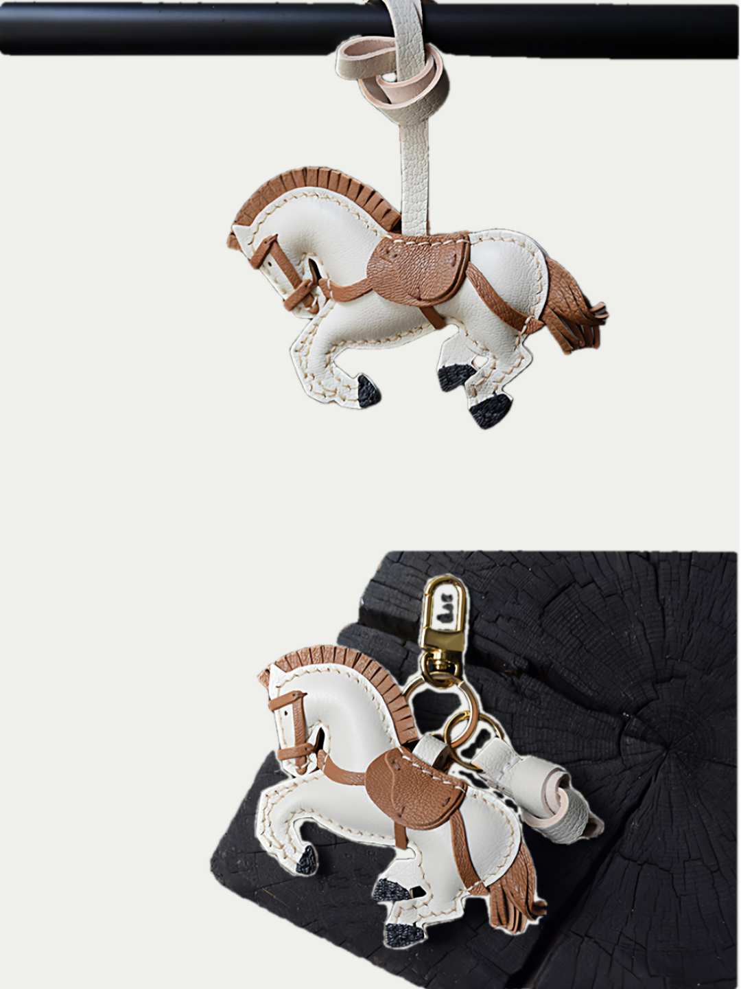 Mustang bag charm
French sheepskin keychain
handmade mustang charm
fashion bag accessory
gift for bag lovers
 sheepskin keychain
handmade bag charm
 mustang keychain gift
 chic coordination accessory