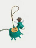 Handmade French Sheepskin Pony Bag Charm Green
