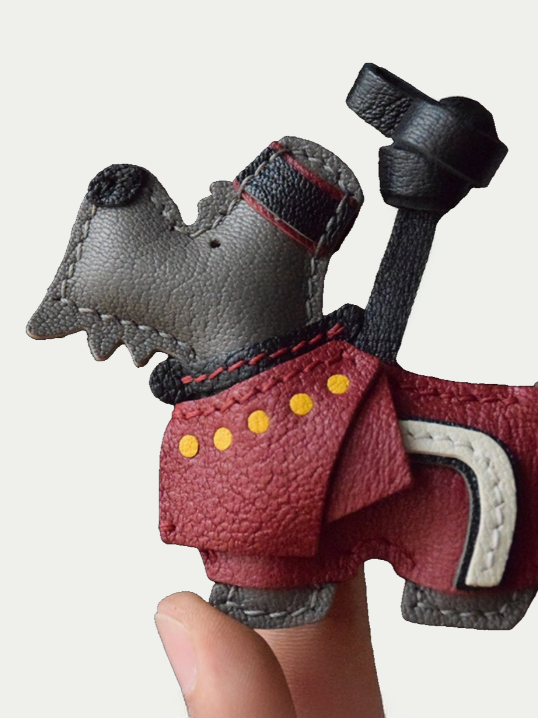 British dog  bag charm gift
luxury handmade gift set
French sheepskin handmade keychain