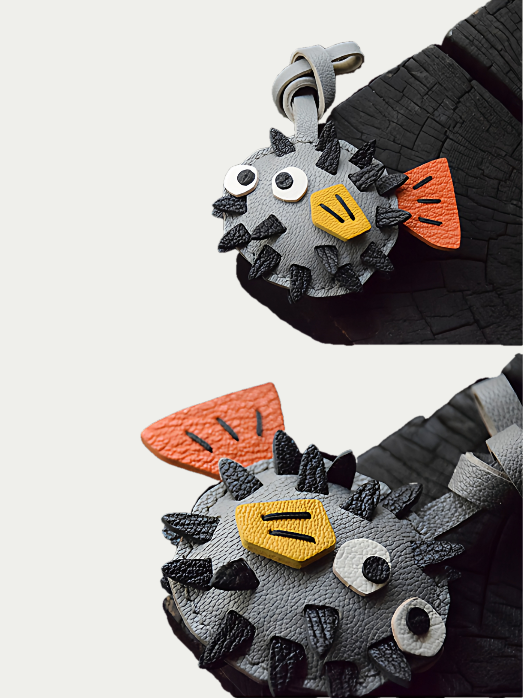 pufferfish bag charm
luxury handmade gift set
French sheepskin handmade keychain