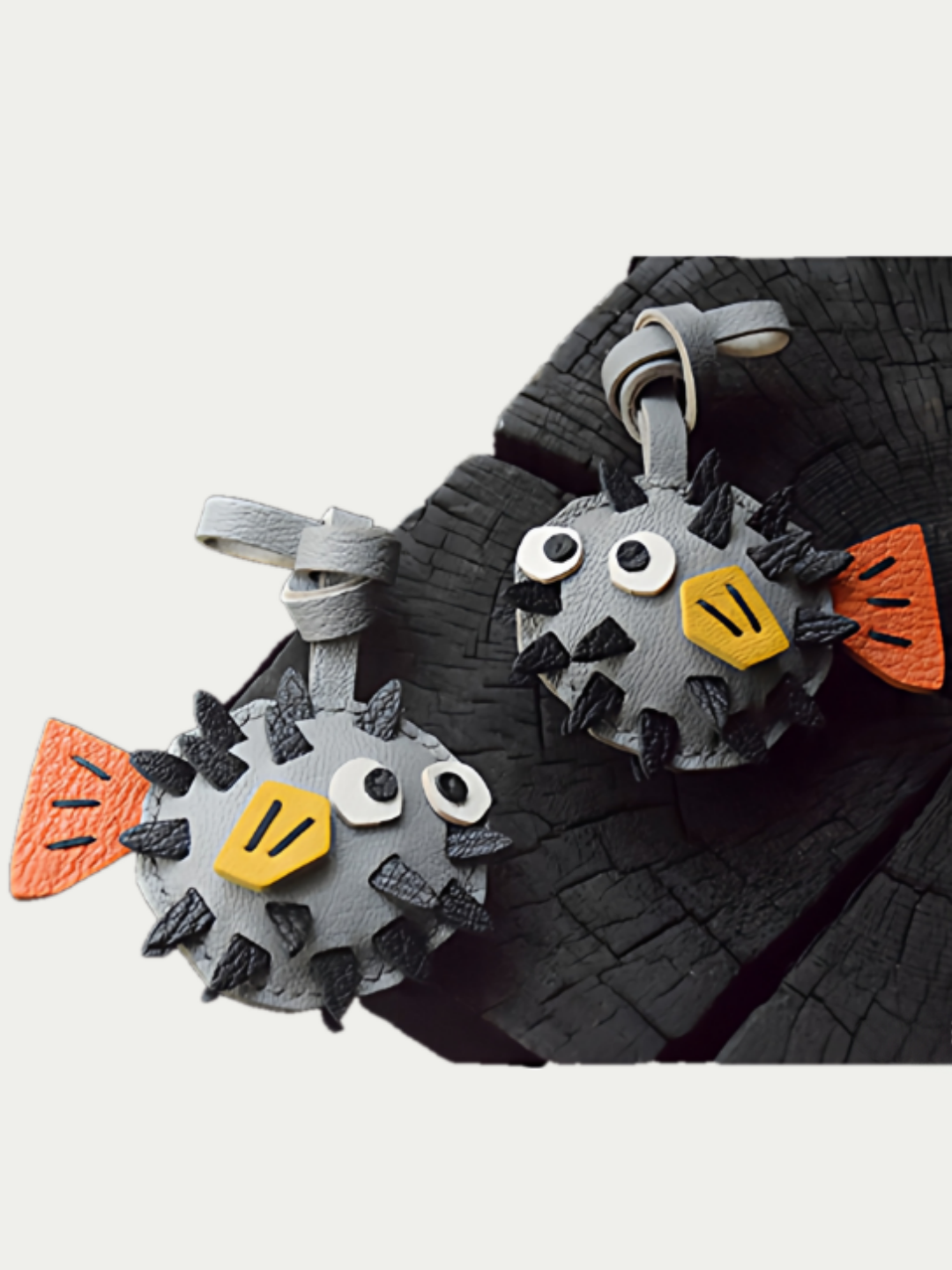 pufferfish bag charm
luxury handmade gift set
French sheepskin handmade keychain