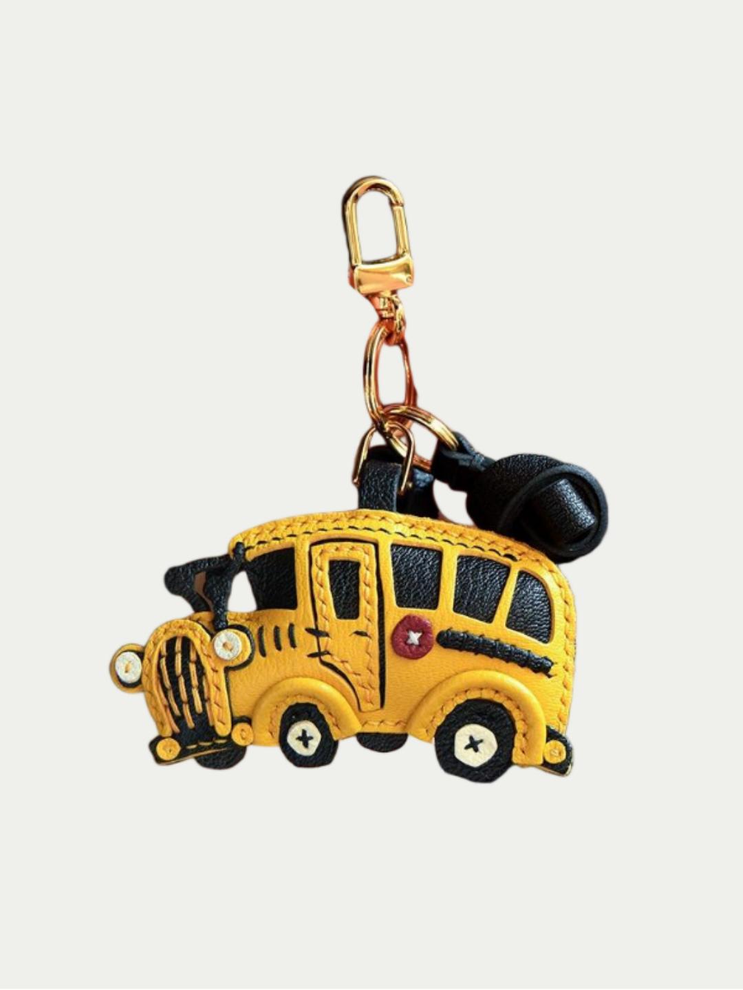 SCHOOL BUS bag charm gift
luxury handmade gift set
French sheepskin handmade keychain