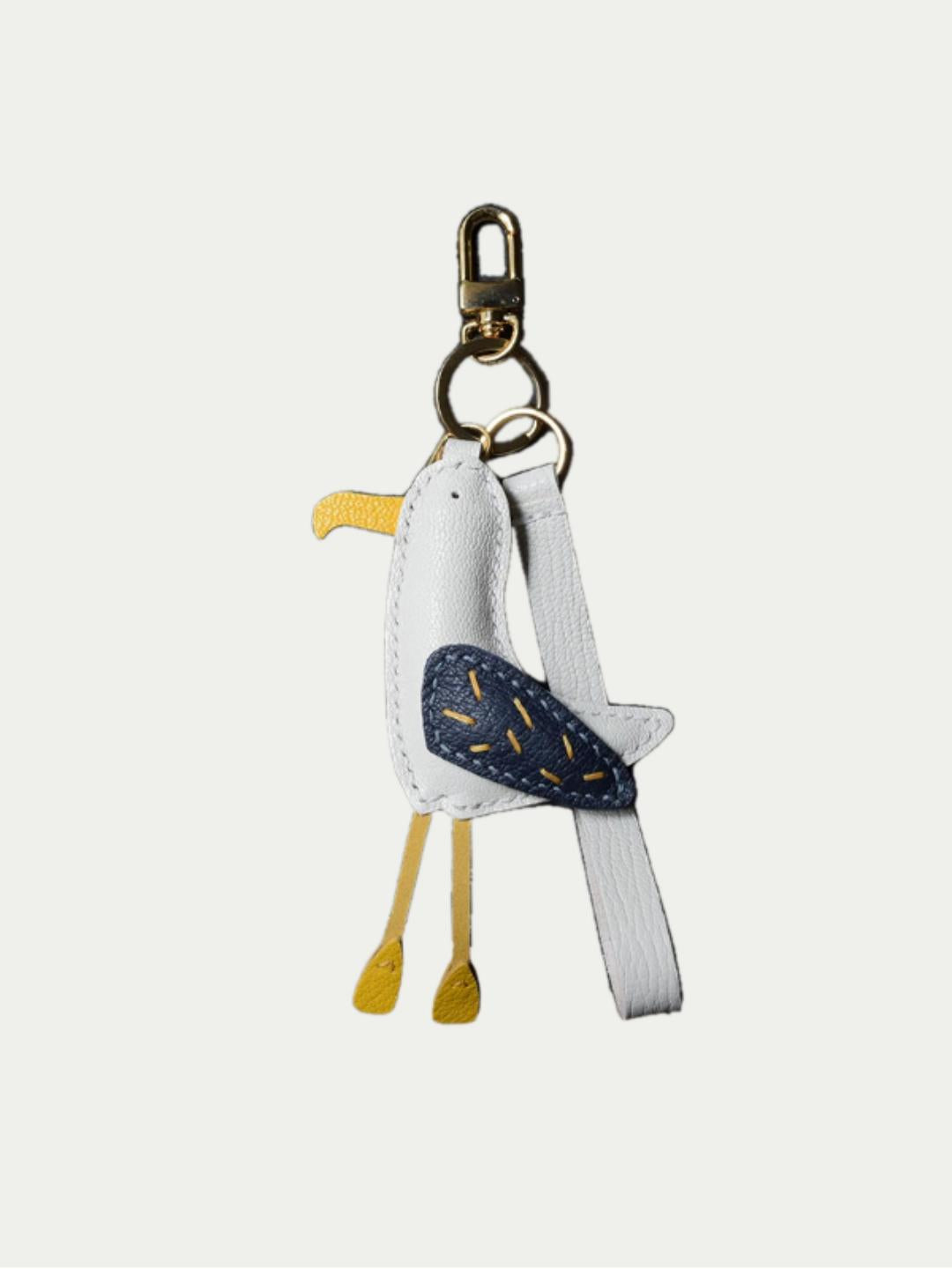 seagull bag charm gift
luxury handmade gift set
French sheepskin handmade keychain