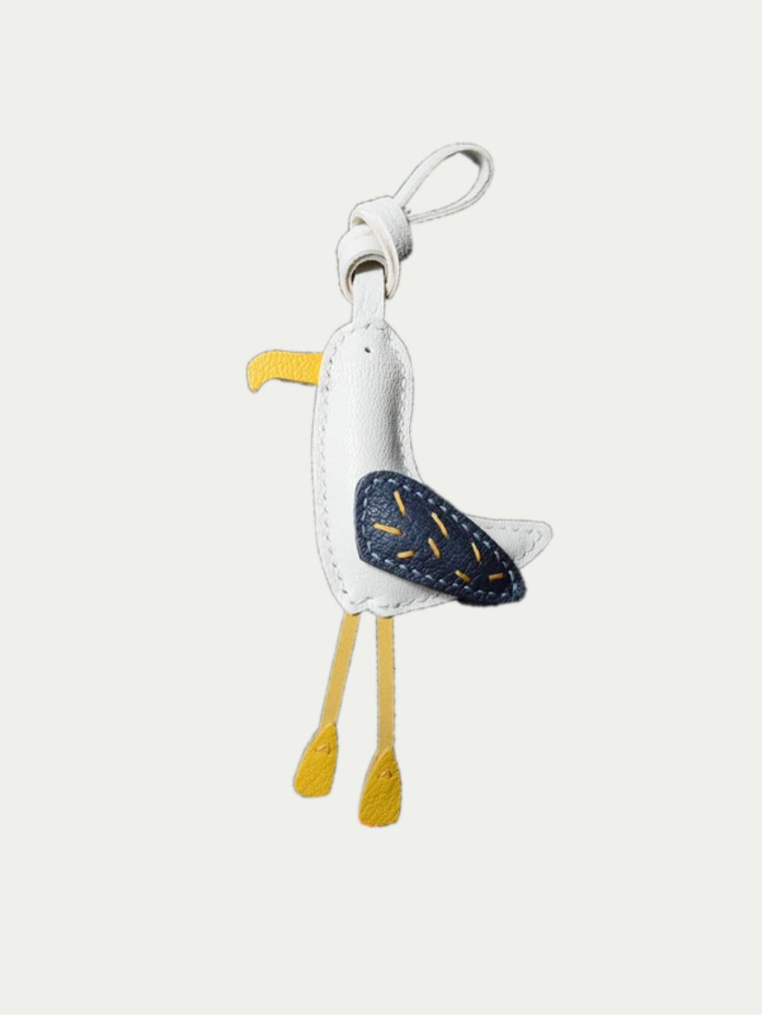seagull bag charm gift
luxury handmade gift set
French sheepskin handmade keychain