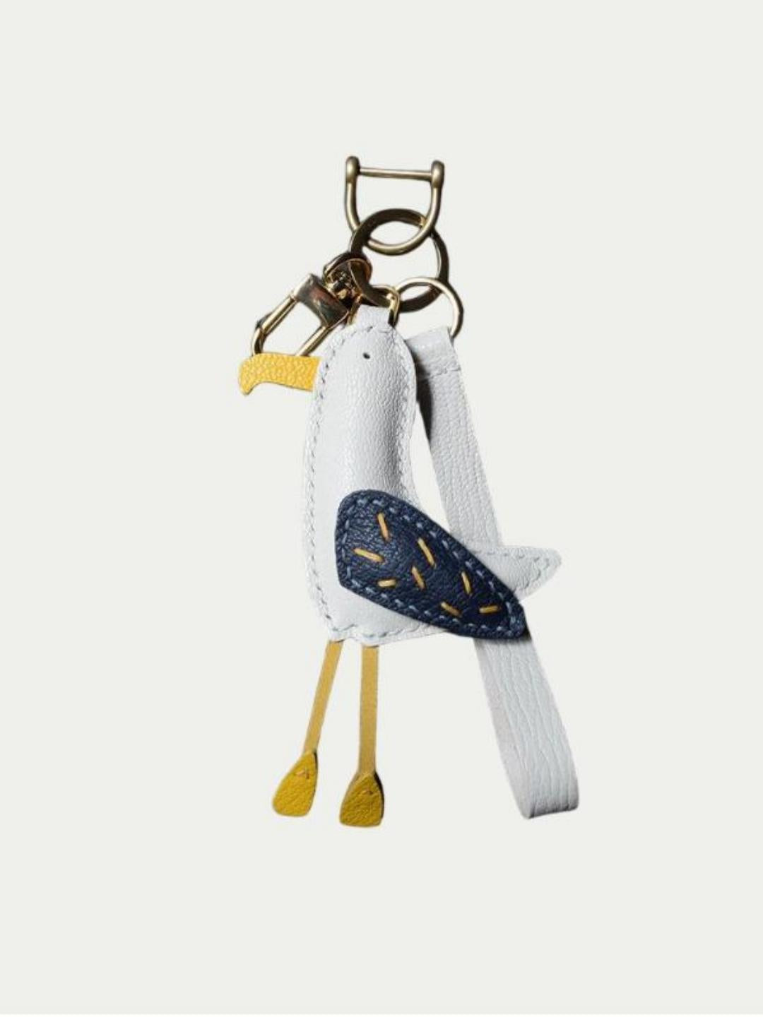 seagull bag charm gift
luxury handmade gift set
French sheepskin handmade keychain