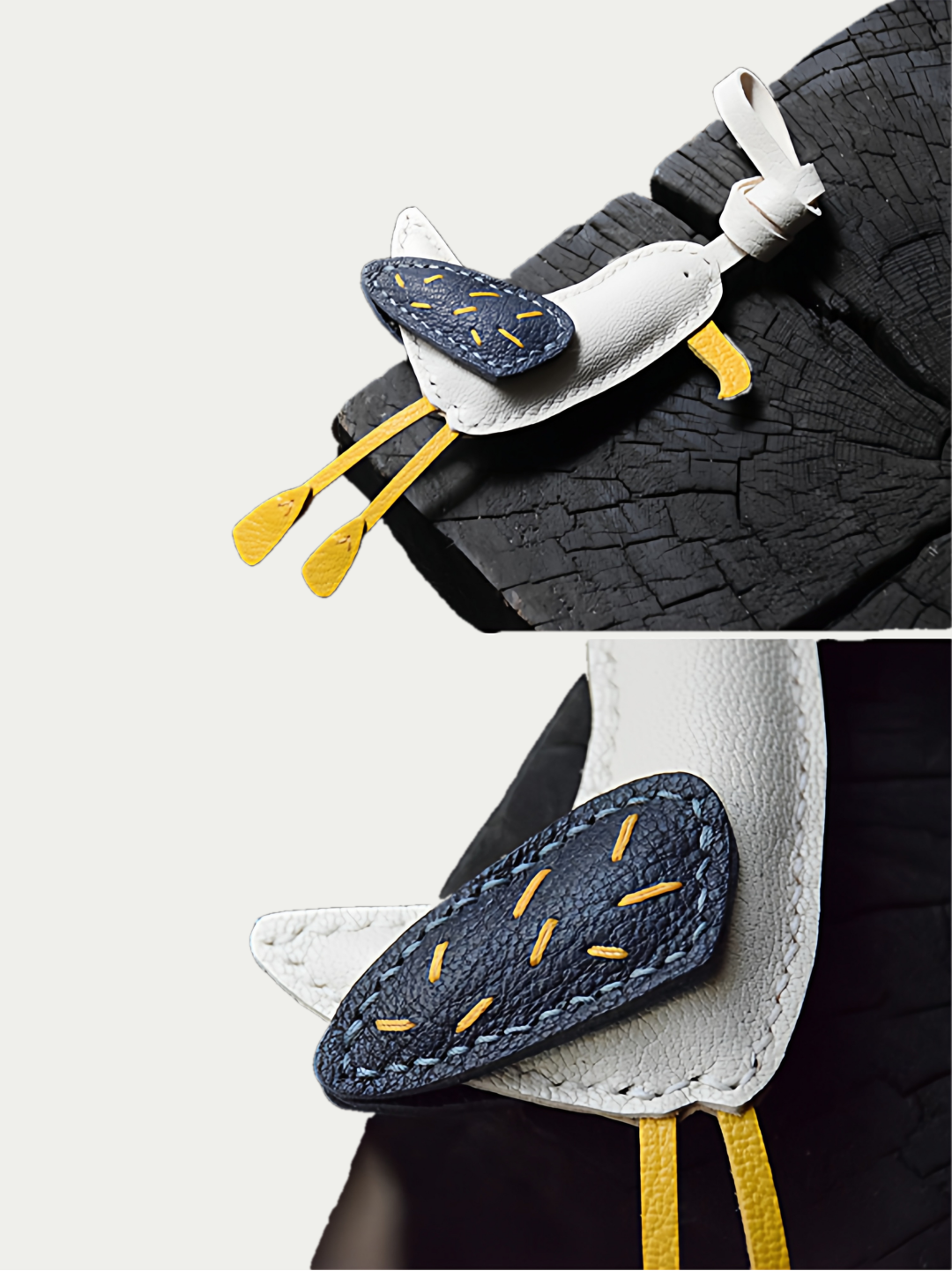 seagull bag charm gift
luxury handmade gift set
French sheepskin handmade keychain