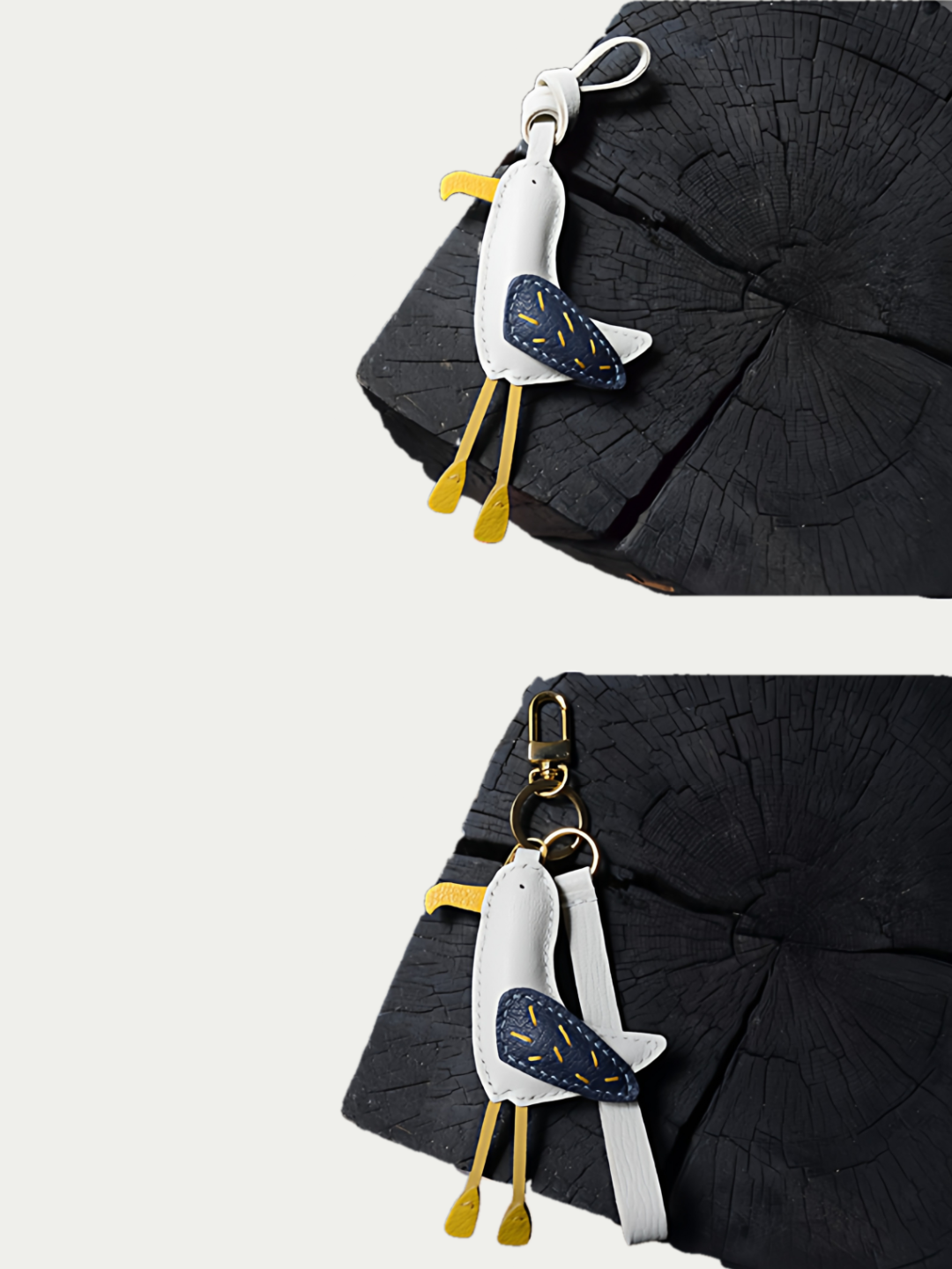 seagull bag charm gift
luxury handmade gift set
French sheepskin handmade keychain